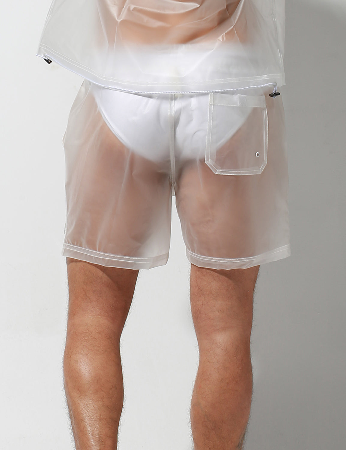 Translucent Windbreaker Hooded Jacket / Shorts