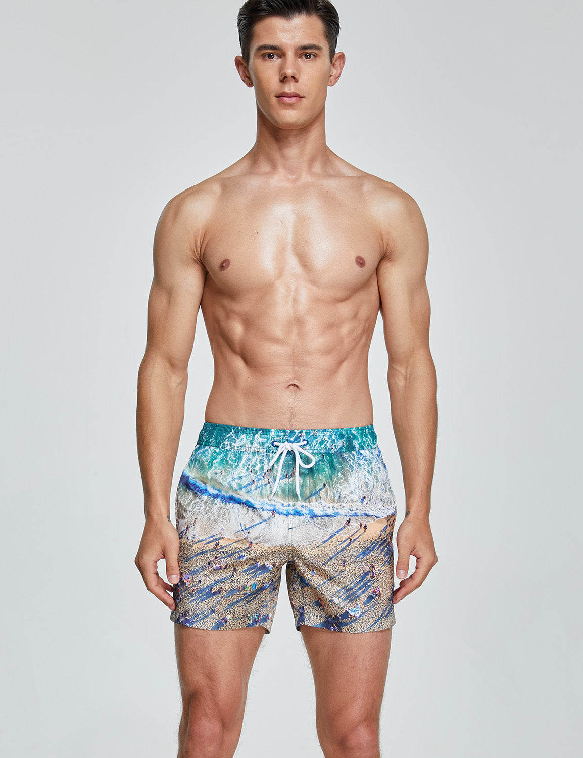 Swim Shorts 231301 with Quick-Dry in Green Beach