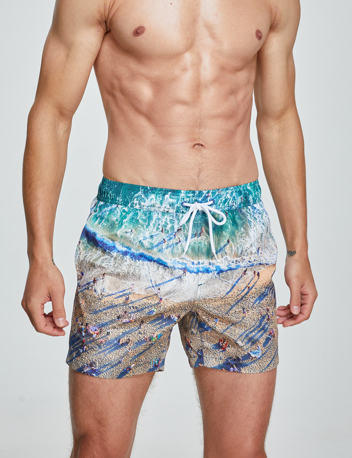 Swim Shorts 231301 with Quick-Dry in Green Beach