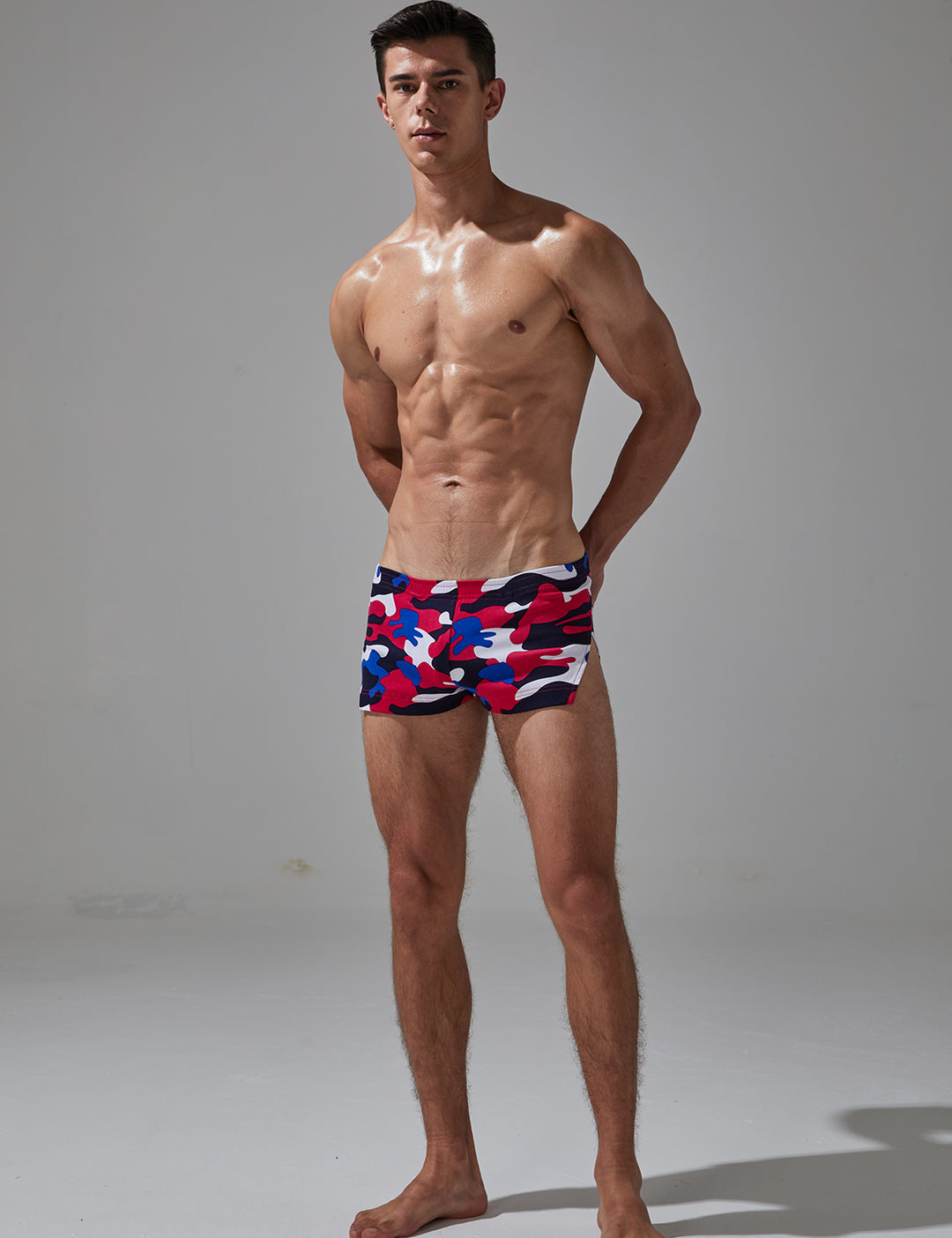 Camouflage Side Split Leisure Shorts 240501