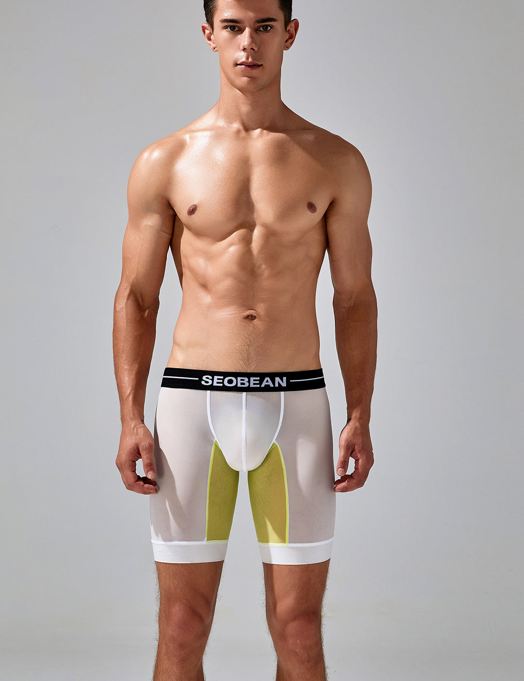 Nylon Elastic Long Boxer Briefs 240201