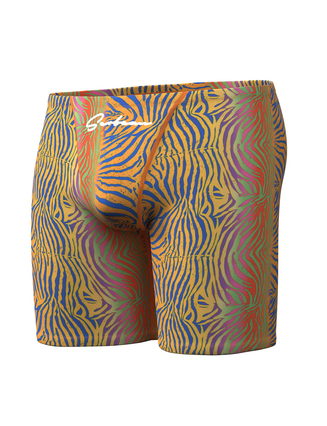 Neon Zebra Print Long Swim Jammer 260802