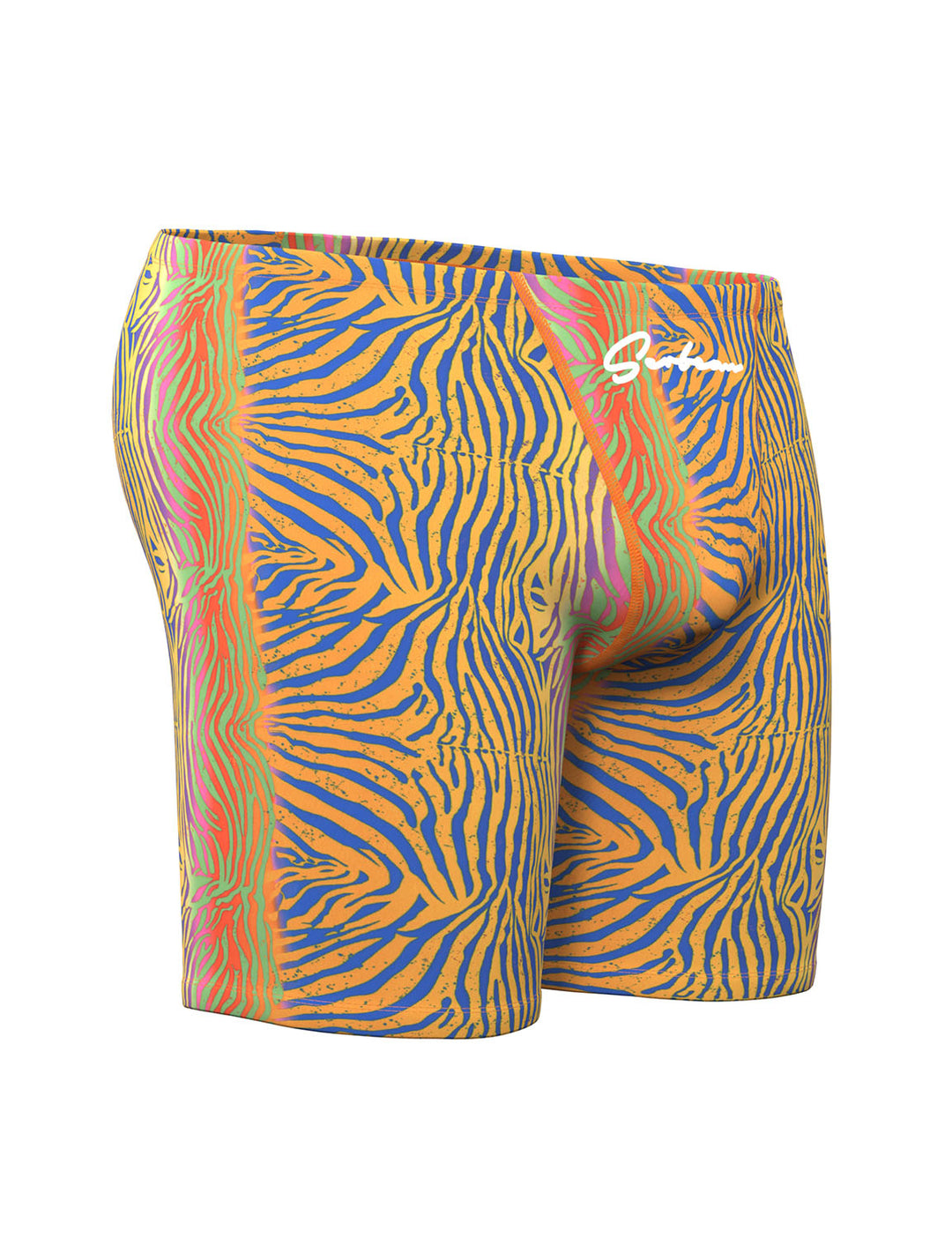 Neon Zebra Print Long Swim Jammer 260802