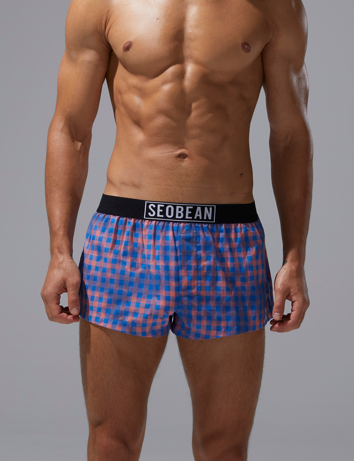 Distressed Checkered Loose Trunks 240505