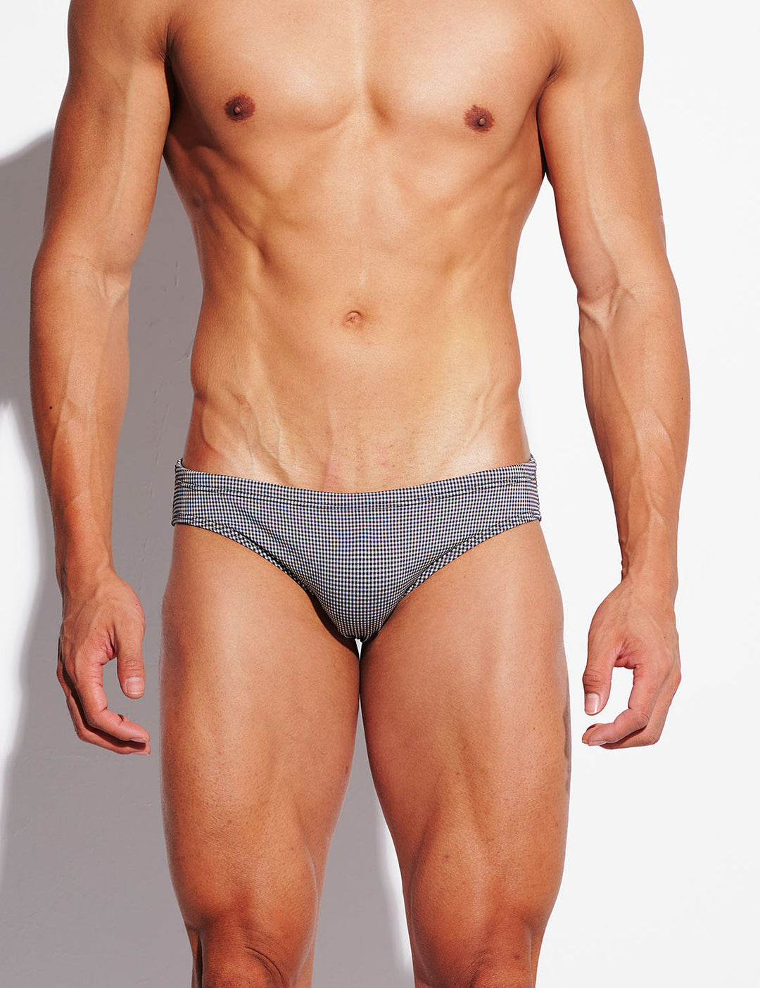 Micro-Check Swim Briefs – Low Rise Sexy Sculpt Fit S3629