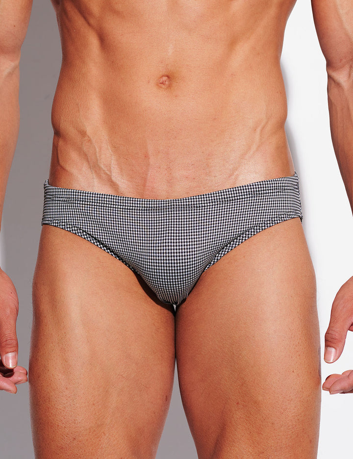 Micro-Check Swim Briefs – Low Rise Sexy Sculpt Fit S3629