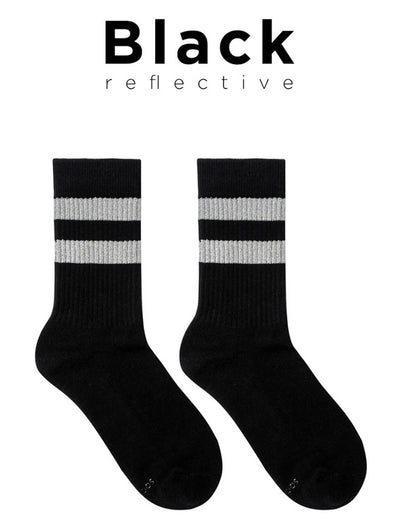 Reflective Stripe Crew Socks SINGLE-PACK