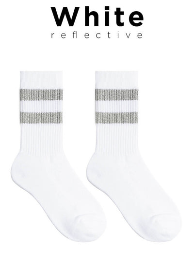 Reflective Stripe Crew Socks SINGLE-PACK