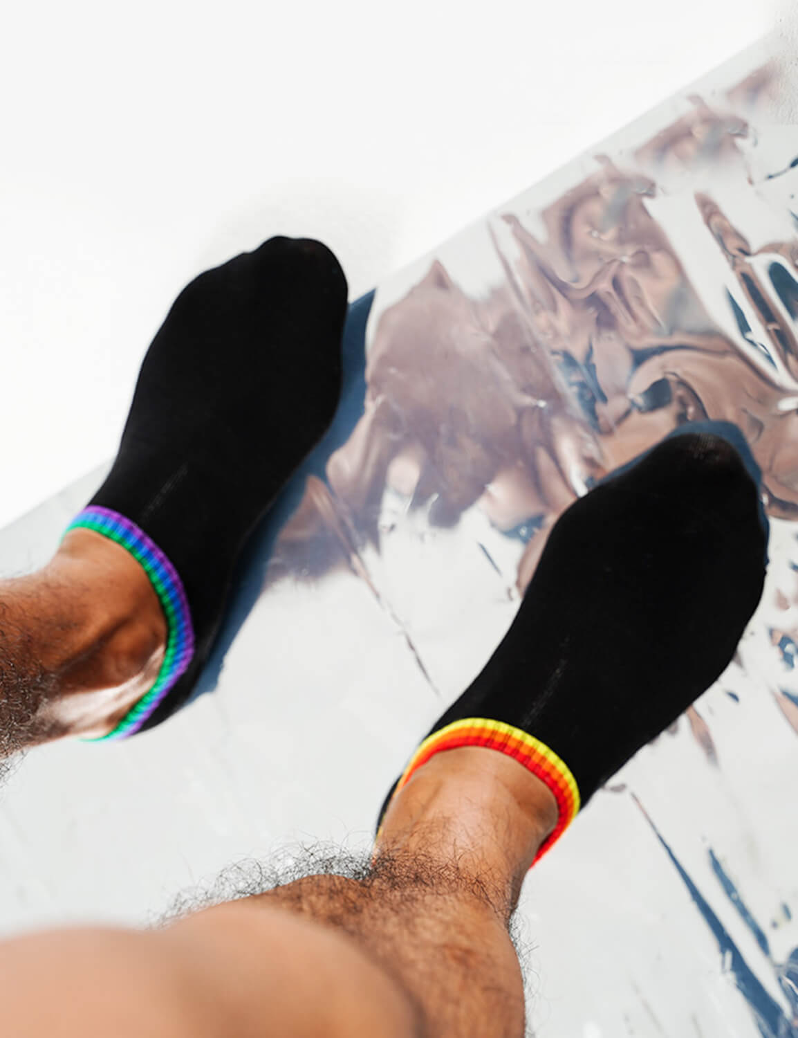 Rainbow Strips No-Show Thin Socks SINGLE-PACK