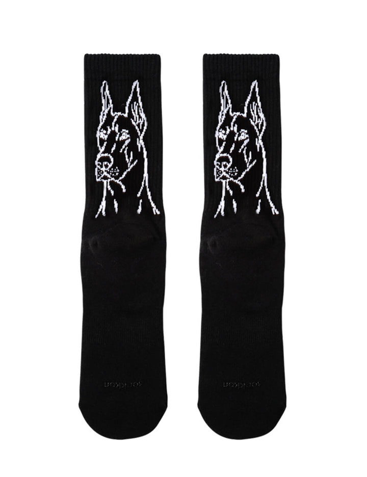 Doberman Thickened Crew Socks SINGLE-PACK