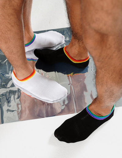 Rainbow Strips No-Show Thin Socks SINGLE-PACK