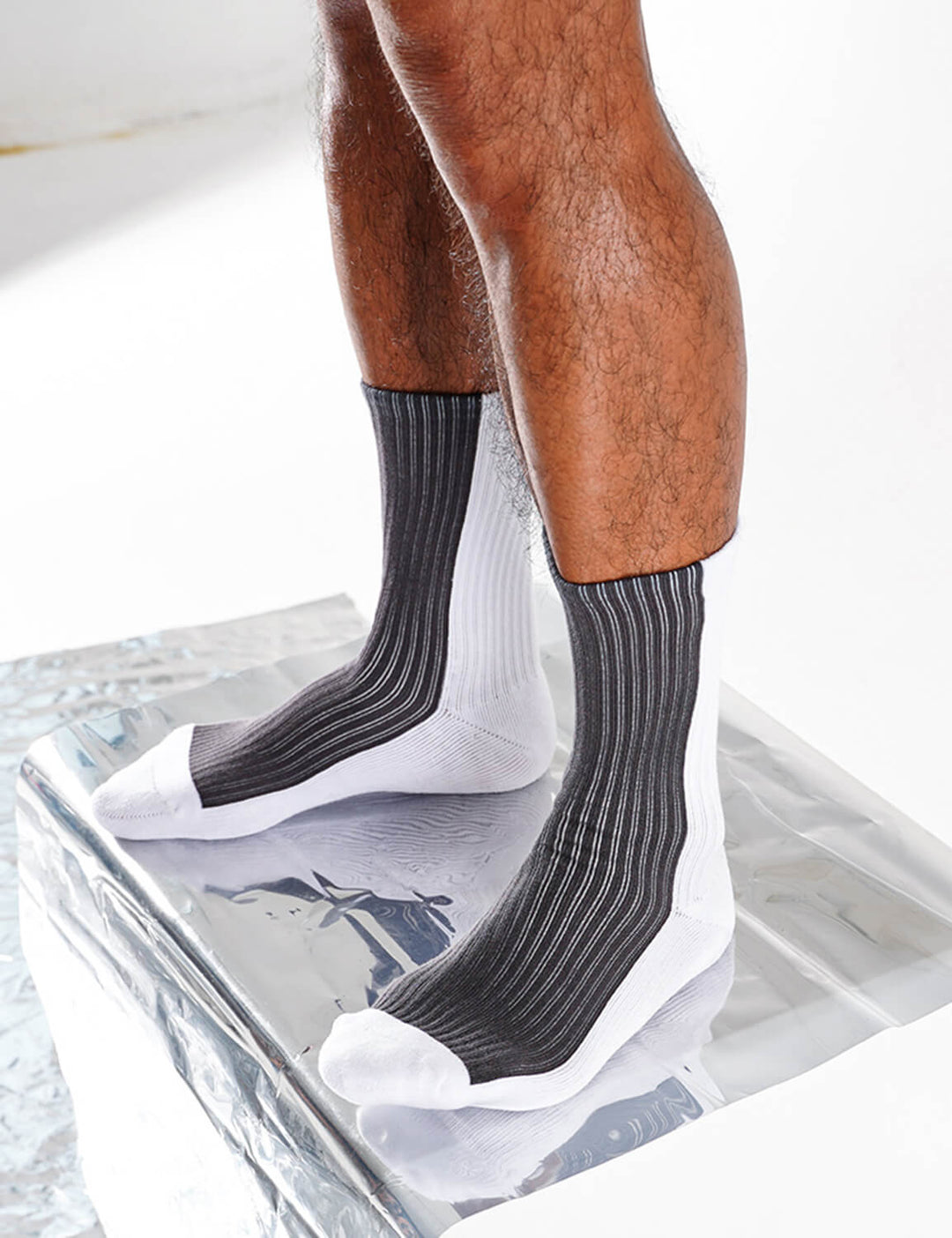 Grey Block Sport Crew Socks SINGLE-PACK