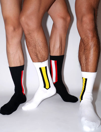 Vertical Bar Crew Socks SINGLE-PACK