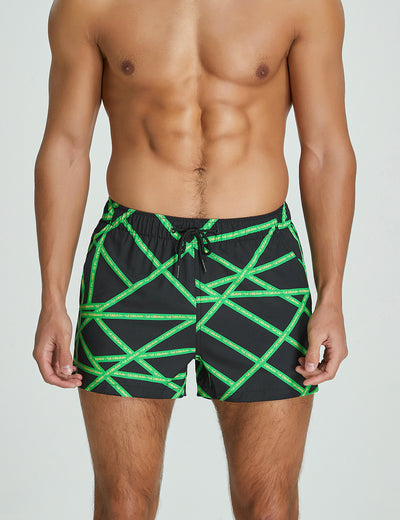 Training Sport Shorts 11301 with Quick-Dry in Green Stripe