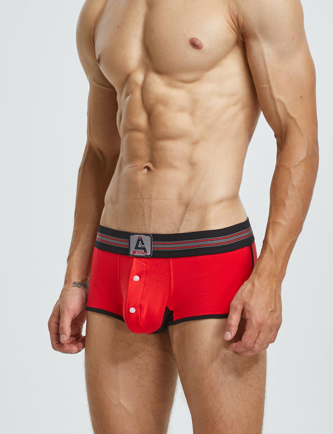 3D Pouch Cotton Button-Fly Trunks 220207