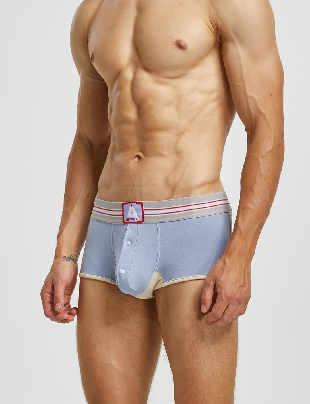 3D Pouch Cotton Button-Fly Trunks 220207