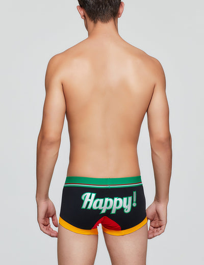 閃亮的“HAPPY”圖案四角內褲90235