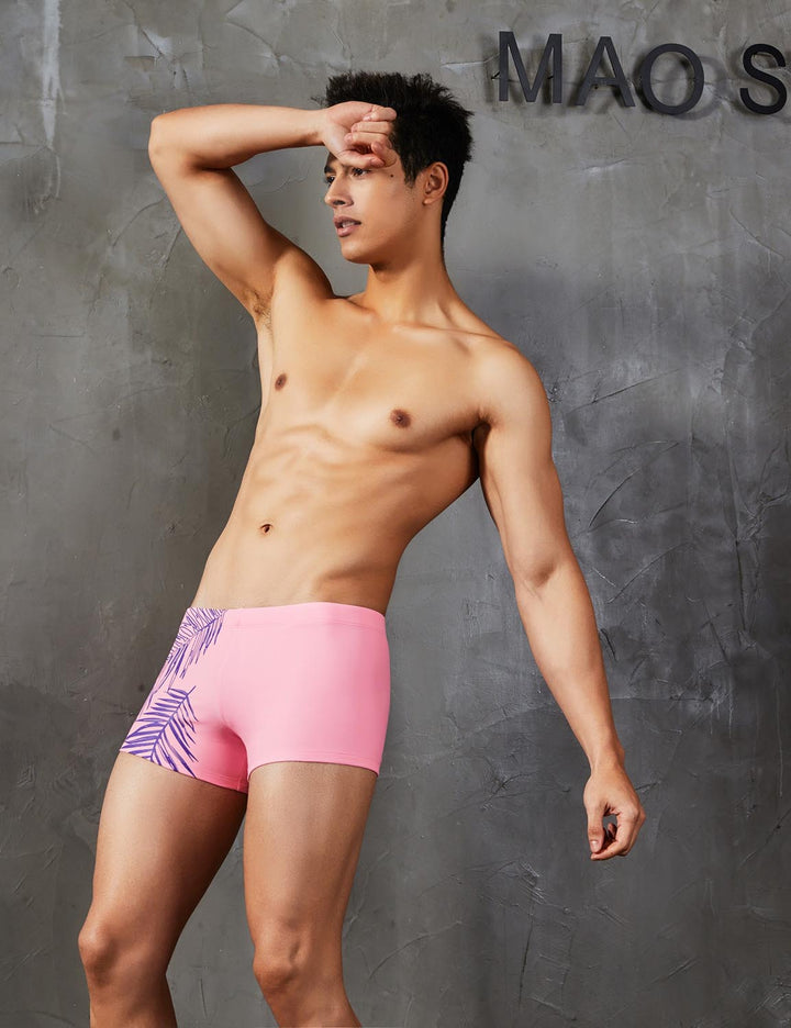 Boxer Brief Leaf Pattern Swimwear 90802