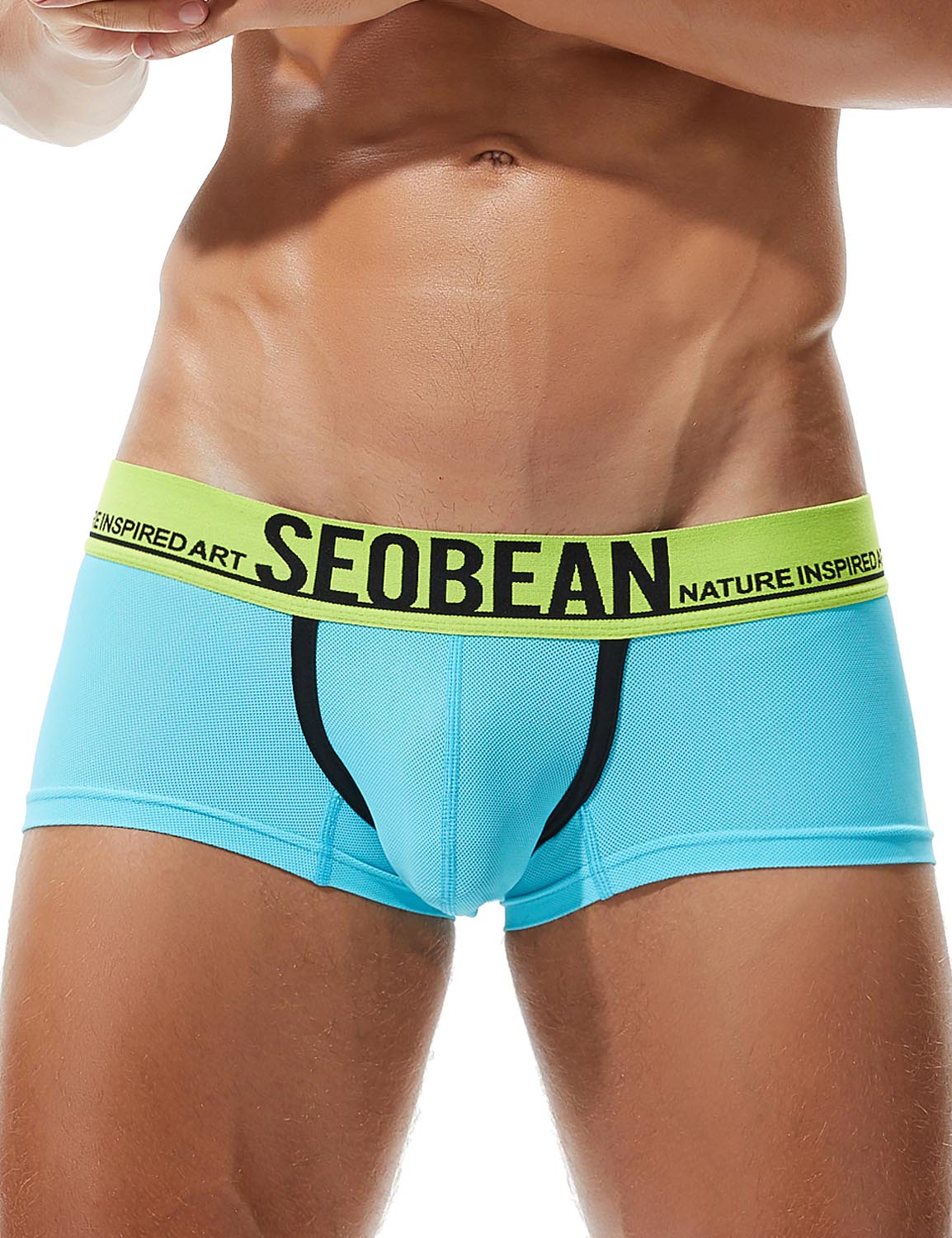 SEOBEAN Mens Low Rise Sexy Nylon Mesh Trunks Boxer Briefs Underwear 90204 –  SEOBEAN®