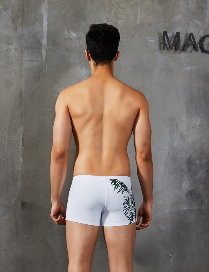 Boxer Brief Leaf Pattern Swimwear 90802