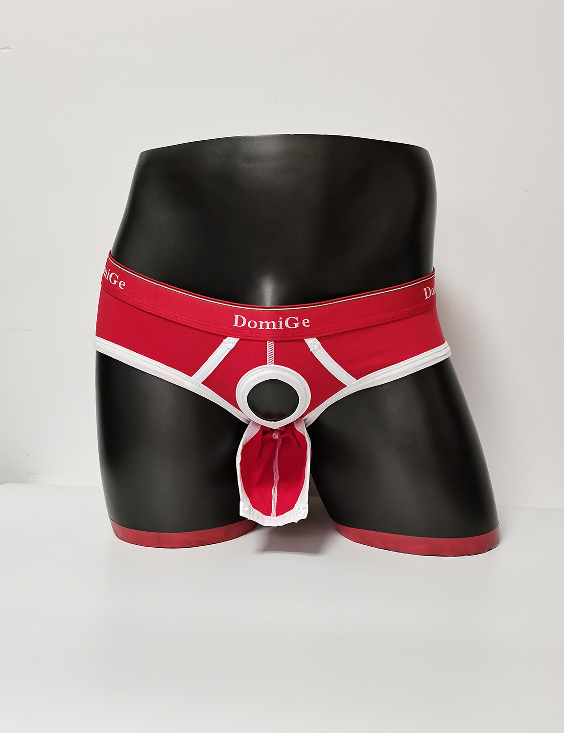 Sexy Men's Faux Leather Underwear Zipper O-Ring Lingerie Boxer Briefs  Underpants