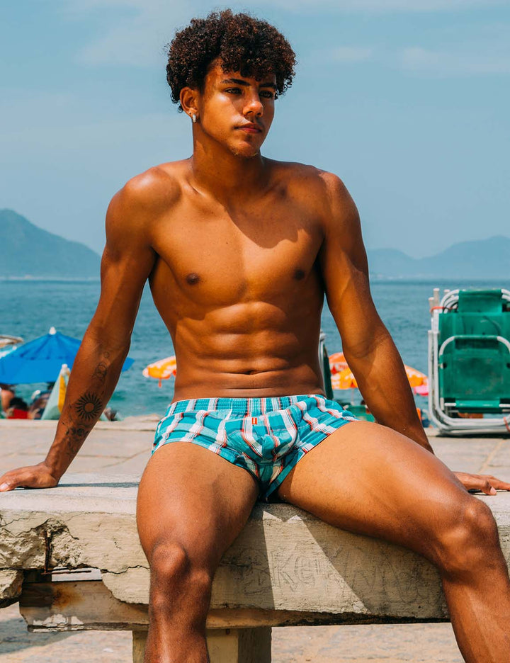 Checkered Fit Trunks 90510