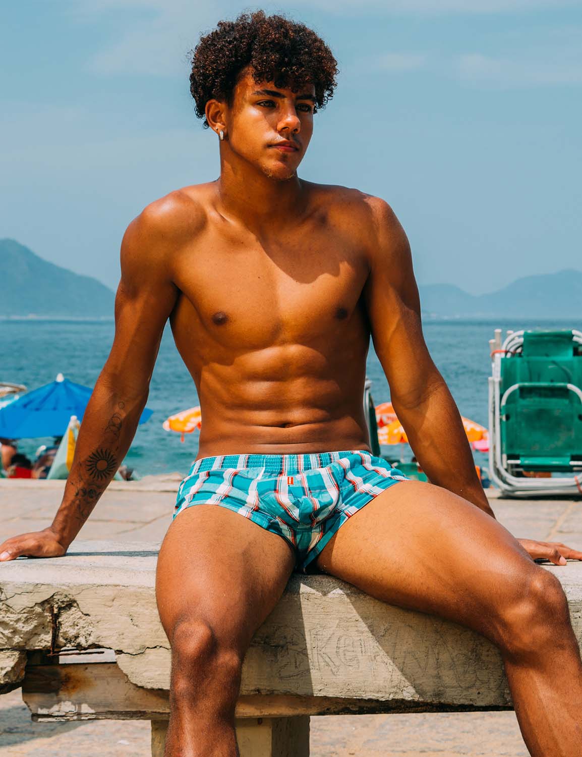 Checkered Fit Trunks 90510