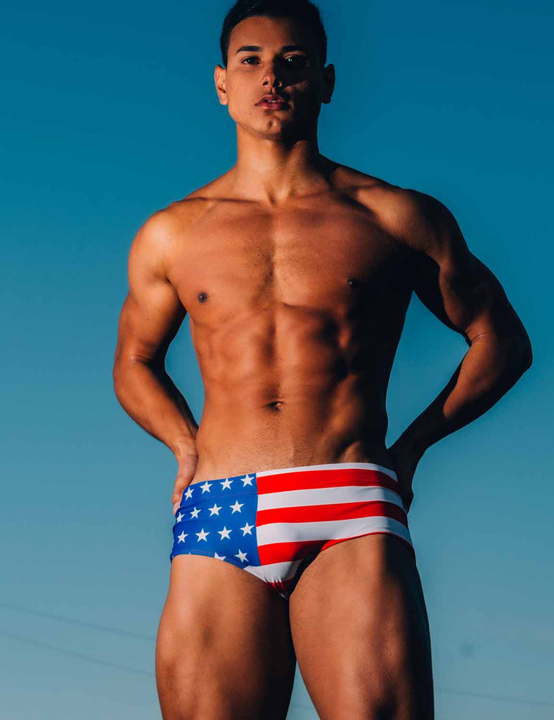SEOBEAN Mens Low Rise Flag Sexy Boxer Brief Trunks Swimwear 00802 – SEOBEAN®