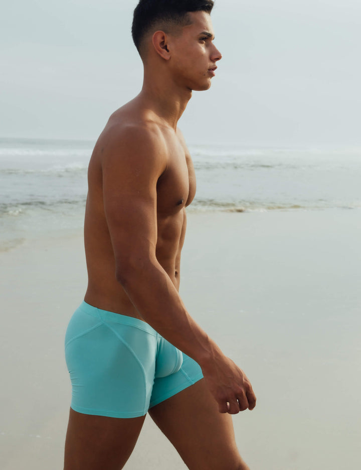 Nylon Low Rise Elastic Long Boxer Briefs 10202