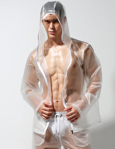 Translucent Windbreaker Hooded Jacket / Shorts