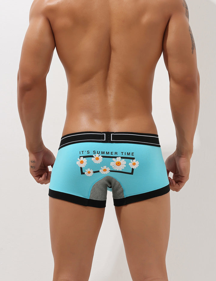Chrysanthemum Pattern Low Rise Boxer Brief 00214