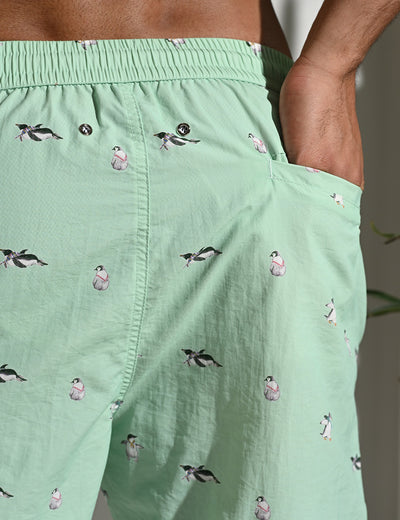 Penguin Pattern Shorts