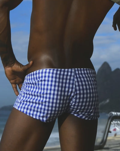 Checkered Fit Trunks 10501